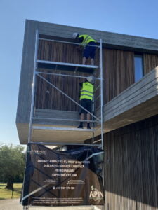 Curatare prin hidrosablare fatade, terase, beton, lemn la Villa Tannay, Elvetia
