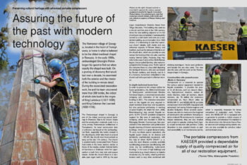 Revista KAESER: Protecţia monumentelor istorice cu ajutorul compresoarelor mobile moderne